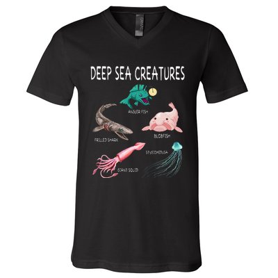 Deep Sea Creatures Educational Future Marine Biologist V-Neck T-Shirt