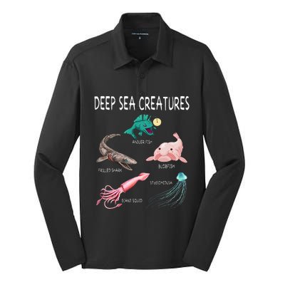 Deep Sea Creatures Educational Future Marine Biologist Silk Touch Performance Long Sleeve Polo