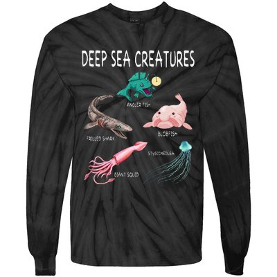 Deep Sea Creatures Educational Future Marine Biologist Tie-Dye Long Sleeve Shirt