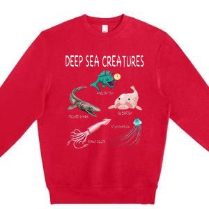 Deep Sea Creatures Educational Future Marine Biologist Premium Crewneck Sweatshirt