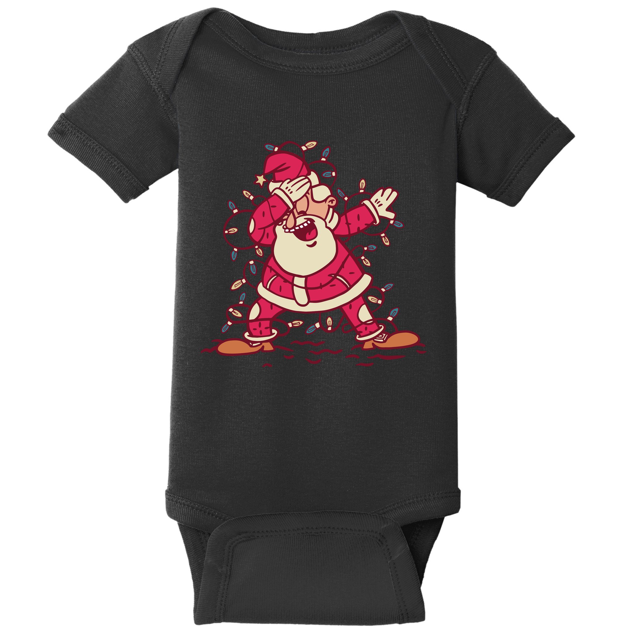 Dabbing Santa Cartoon Baby Bodysuit