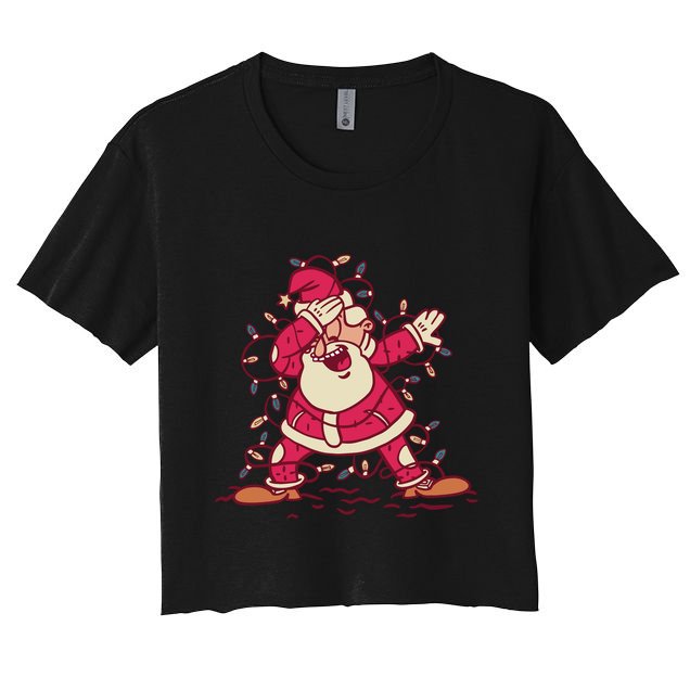 Dabbing Santa Cartoon Crop Top