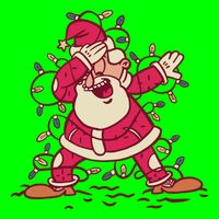 Dabbing Santa Cartoon Button