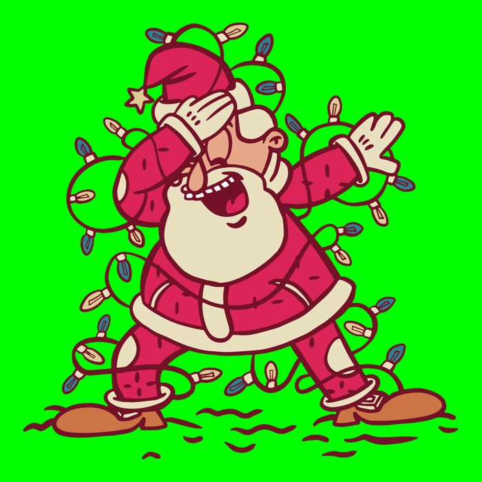 Dabbing Santa Cartoon Button