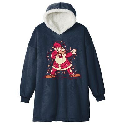 Dabbing Santa Cartoon Hooded Wearable Blanket