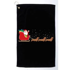 Dachshund Santa Christmas Sleigh Funny Dachshund Xmas Meaningful Gift Platinum Collection Golf Towel