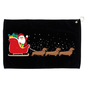 Dachshund Santa Christmas Sleigh Funny Dachshund Xmas Meaningful Gift Grommeted Golf Towel