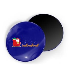 Dachshund Santa Christmas Sleigh Funny Dachshund Xmas Meaningful Gift Magnet