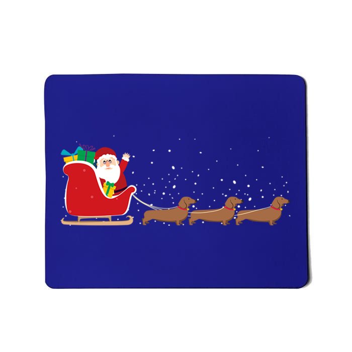 Dachshund Santa Christmas Sleigh Funny Dachshund Xmas Meaningful Gift Mousepad