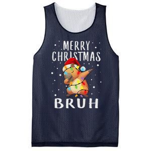 Dabbing Santa Capy Light Merry Christmas Bruh Boy Girl Funny Mesh Reversible Basketball Jersey Tank