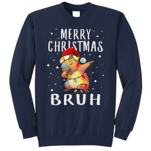 Dabbing Santa Capy Light Merry Christmas Bruh Boy Girl Funny Tall Sweatshirt