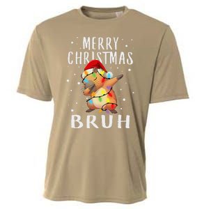 Dabbing Santa Capy Light Merry Christmas Bruh Boy Girl Funny Cooling Performance Crew T-Shirt