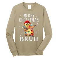 Dabbing Santa Capy Light Merry Christmas Bruh Boy Girl Funny Long Sleeve Shirt