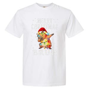 Dabbing Santa Capy Light Merry Christmas Bruh Boy Girl Funny Garment-Dyed Heavyweight T-Shirt