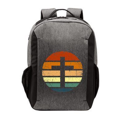 Distressed Sunset Cross Christian Design Vector Backpack