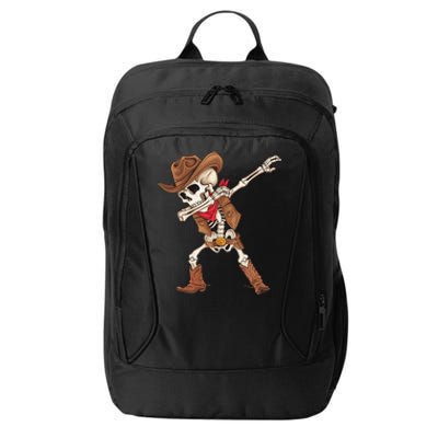 Dabbing Skeleton Cowboy Halloween Costume Gift City Backpack