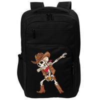 Dabbing Skeleton Cowboy Halloween Costume Gift Impact Tech Backpack