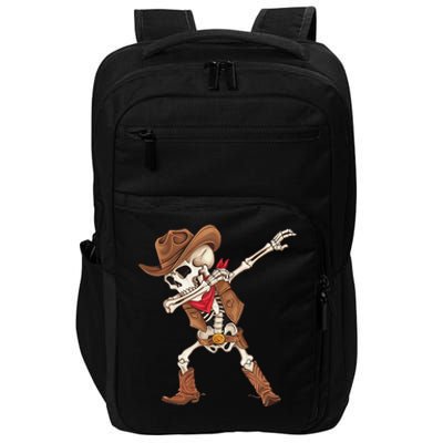 Dabbing Skeleton Cowboy Halloween Costume Gift Impact Tech Backpack