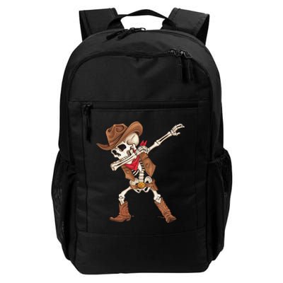 Dabbing Skeleton Cowboy Halloween Costume Gift Daily Commute Backpack