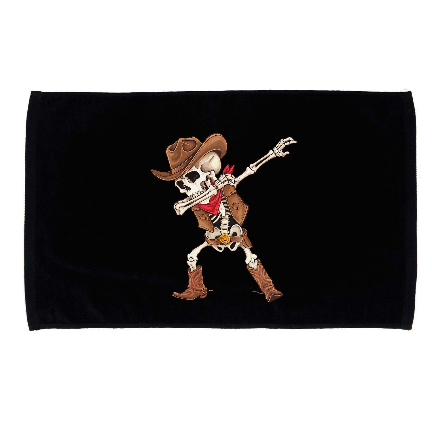 Dabbing Skeleton Cowboy Halloween Costume Gift Microfiber Hand Towel
