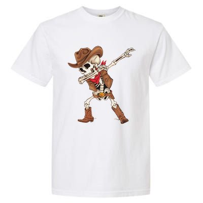 Dabbing Skeleton Cowboy Halloween Costume Gift Garment-Dyed Heavyweight T-Shirt