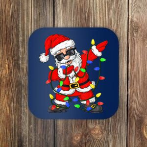 Dabbing Santa Claus Christmas Tree Lights Boys Dab Xmas Coaster