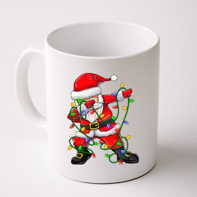 Dabbing Santa Christmas Tree Lights Coffee Mug