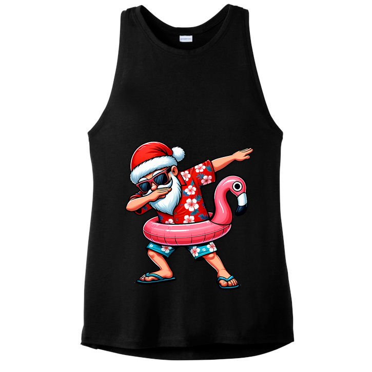 Dabbing Santa Christmas In July Hawaiian Xmas Dab Ladies PosiCharge Tri-Blend Wicking Tank