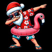 Dabbing Santa Christmas In July Hawaiian Xmas Dab Cooling Performance Crew T-Shirt