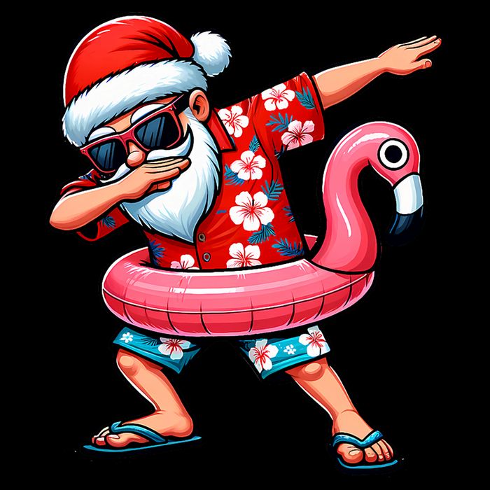 Dabbing Santa Christmas In July Hawaiian Xmas Dab Cooling Performance Crew T-Shirt