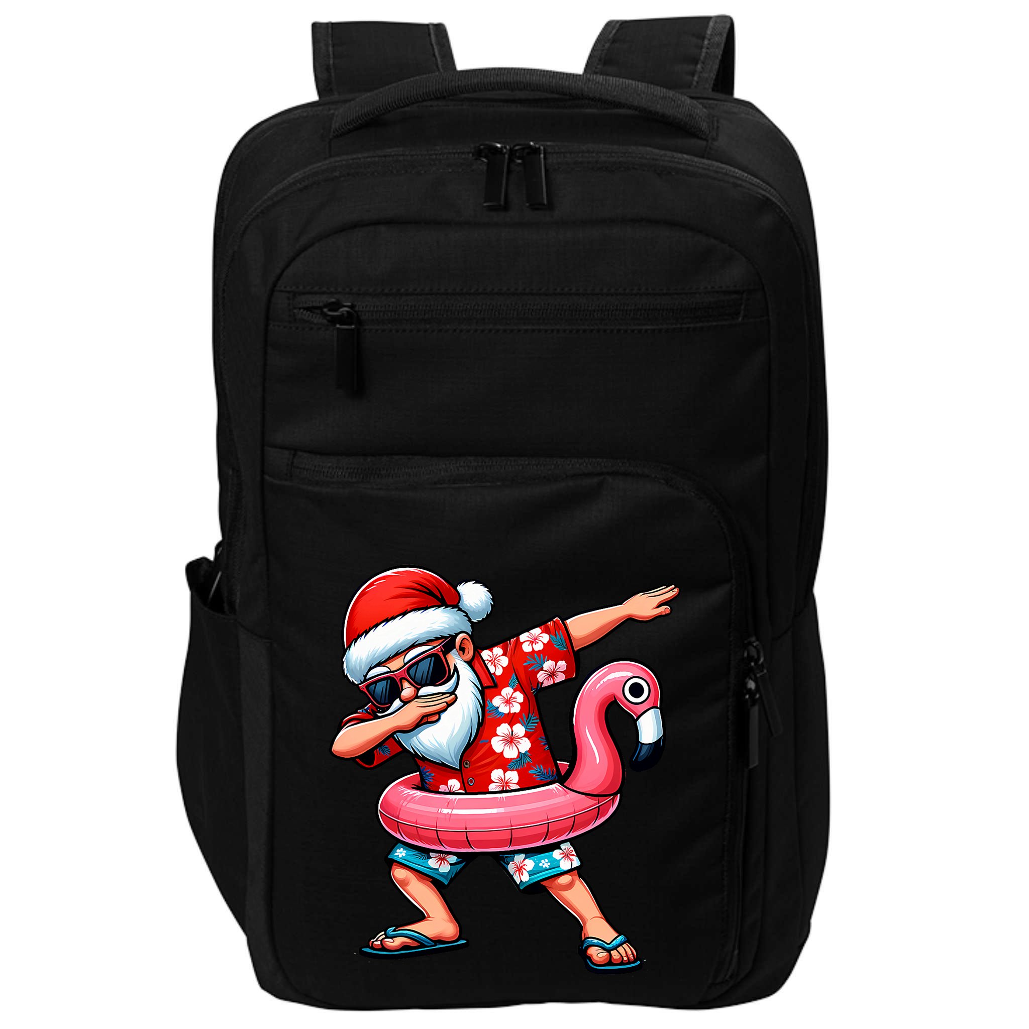 Dabbing Santa Christmas In July Hawaiian Xmas Dab Impact Tech Backpack