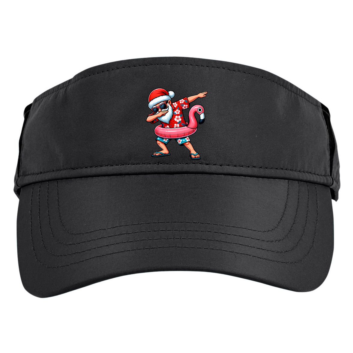 Dabbing Santa Christmas In July Hawaiian Xmas Dab Adult Drive Performance Visor