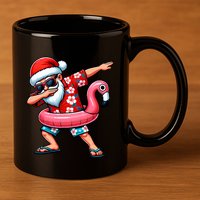 Dabbing Santa Christmas In July Hawaiian Xmas Dab 11oz C Handle Ceramic Mug