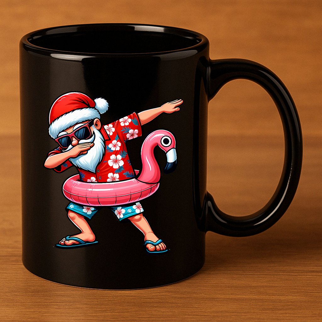 Dabbing Santa Christmas In July Hawaiian Xmas Dab 11oz C Handle Ceramic Mug