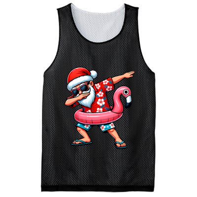Dabbing Santa Christmas In July Hawaiian Xmas Dab Mesh Reversible Basketball Jersey Tank
