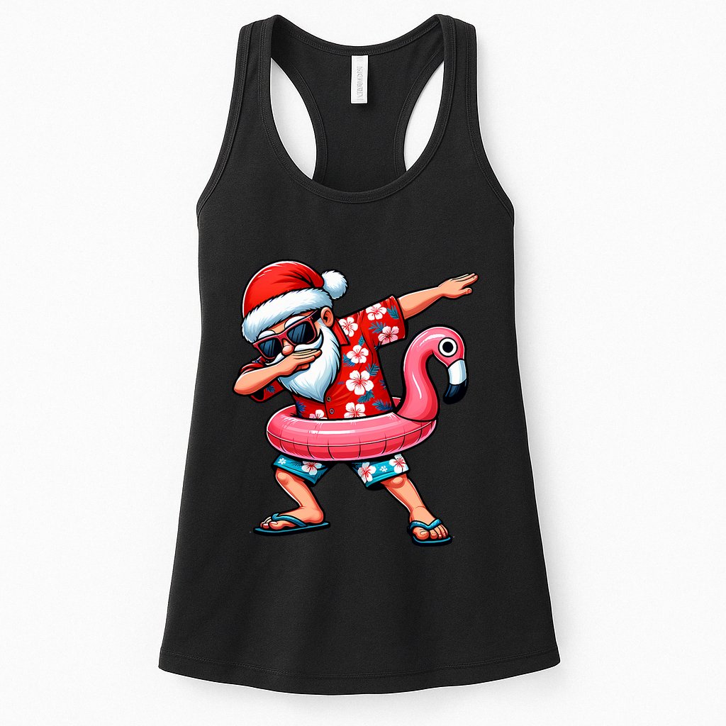 Dabbing Santa Christmas In July Hawaiian Xmas Dab Womens Tank Top