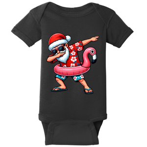 Dabbing Santa Christmas In July Hawaiian Xmas Dab Baby Bodysuit