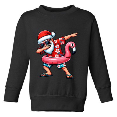 Dabbing Santa Christmas In July Hawaiian Xmas Dab Toddler Sweatshirt