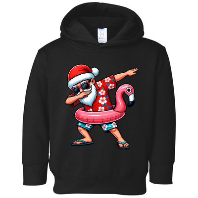 Dabbing Santa Christmas In July Hawaiian Xmas Dab Toddler Hoodie