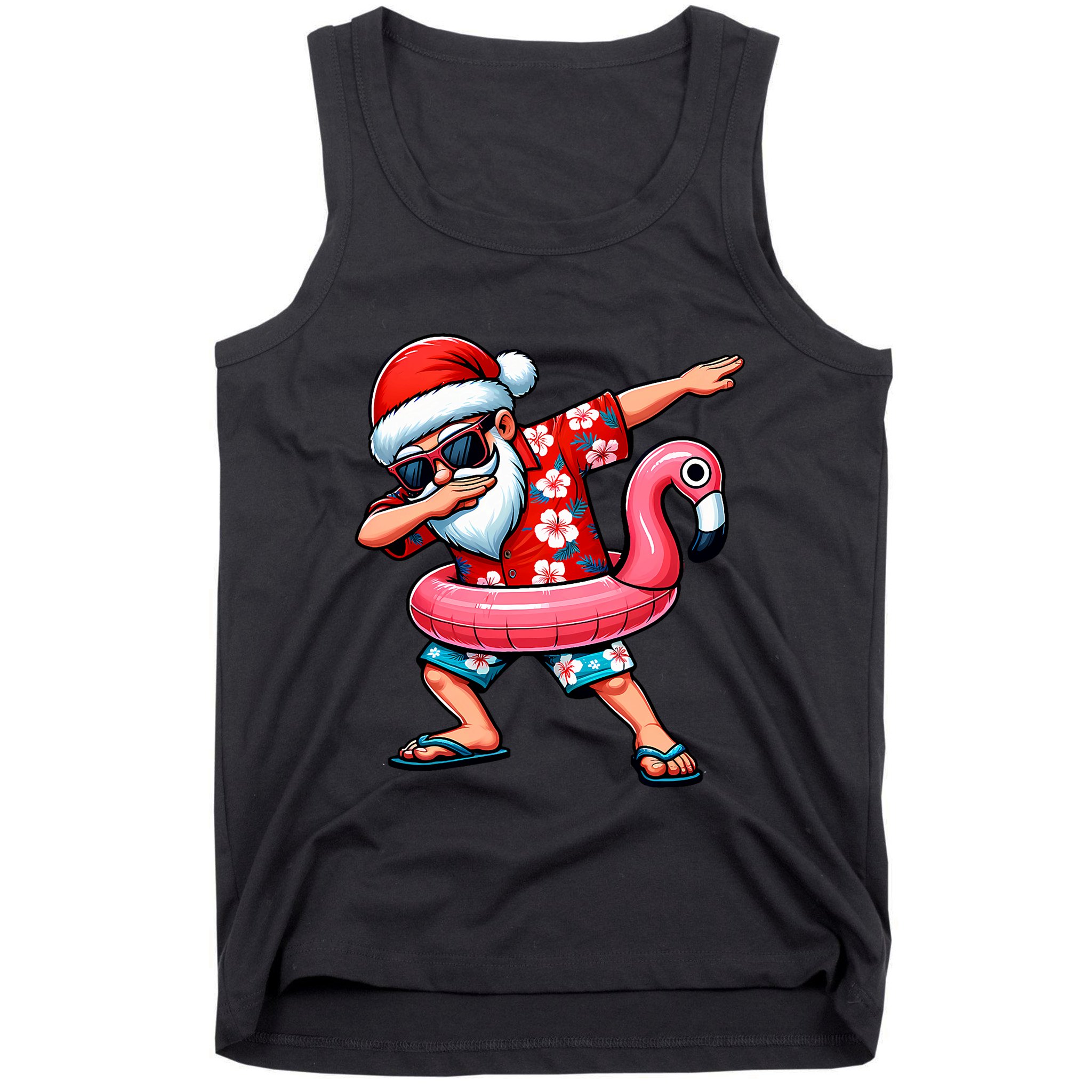 Dabbing Santa Christmas In July Hawaiian Xmas Dab Tank Top
