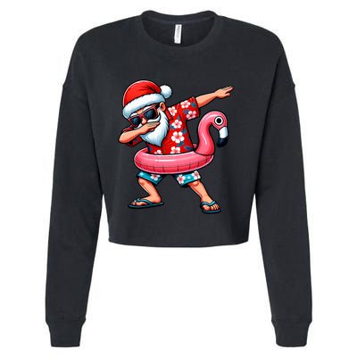 Dabbing Santa Christmas In July Hawaiian Xmas Dab Cropped Pullover Crew