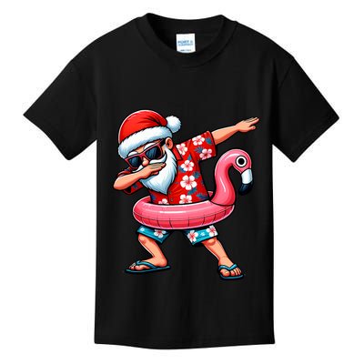 Dabbing Santa Christmas In July Hawaiian Xmas Dab Kids T-Shirt