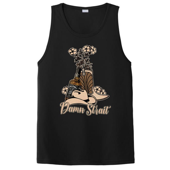 Damn S.T.R.A.I.T Cowboys Outlaws Music 80s Outfit Whiskey Glasses PosiCharge Competitor Tank