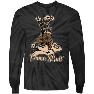 Damn S.T.R.A.I.T Cowboys Outlaws Music 80s Outfit Whiskey Glasses Tie-Dye Long Sleeve Shirt