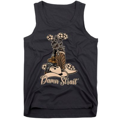 Damn S.T.R.A.I.T Cowboys Outlaws Music 80s Outfit Whiskey Glasses Tank Top