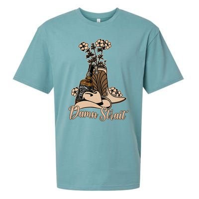 Damn S.T.R.A.I.T Cowboys Outlaws Music 80s Outfit Whiskey Glasses Sueded Cloud Jersey T-Shirt