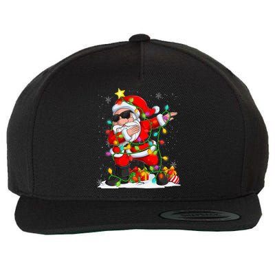 Dabbing Santa Christmas Tree Light Funny Xmas Christmas 2024 Wool Snapback Cap