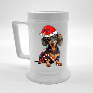 Dachshund Santa Christmas Lights Xmas Dog Lover Xmas Pajama Beer Stein