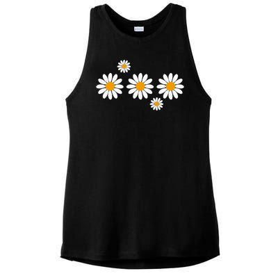 Daisy Spring Cute Floral Ladies PosiCharge Tri-Blend Wicking Tank