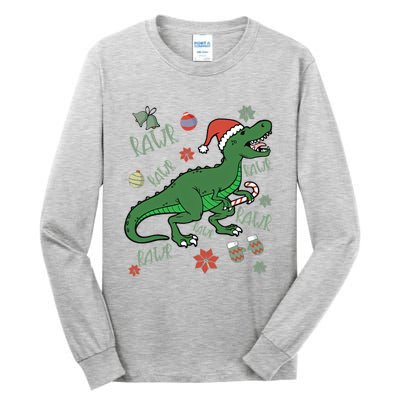 Dinosaur Singing Christmas Carol Tall Long Sleeve T-Shirt